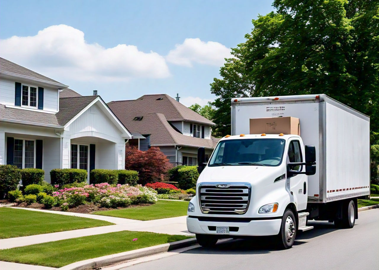 white box truck at home
